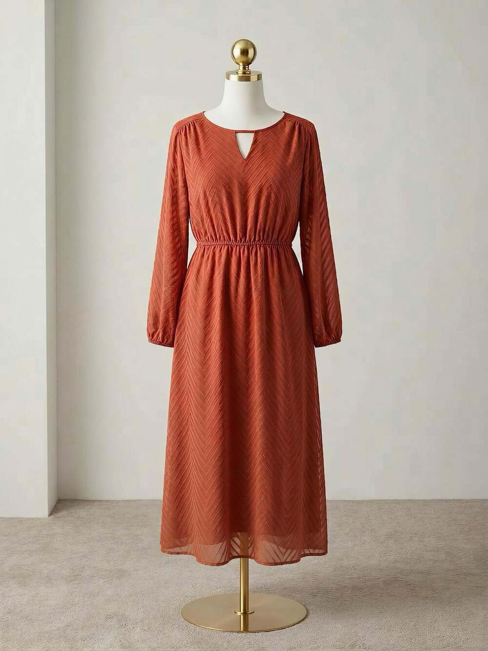 BloomChic Keyhole Textured Ruffles Dress Plus Size 2X 18-20 with Pockets